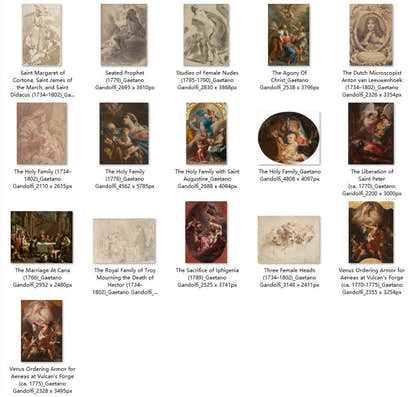 36 Painting Images by Gaetano Gandolfi Italian, 1734-1802 - Tibetan Buddhist thangka, detailed view