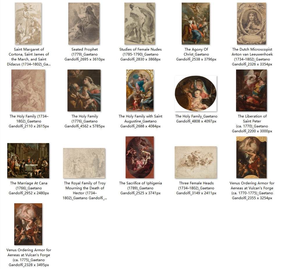 36 Painting Images by Gaetano Gandolfi Italian, 1734-1802 - Tibetan Buddhist thangka, detailed view