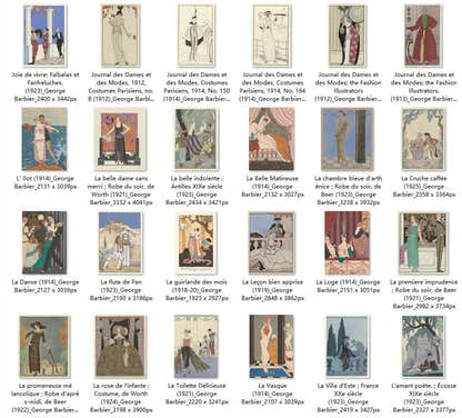 127 Painting Images by George Barbier French, 1882 - 1932 - Tibetan Buddhist thangka, close-up detail