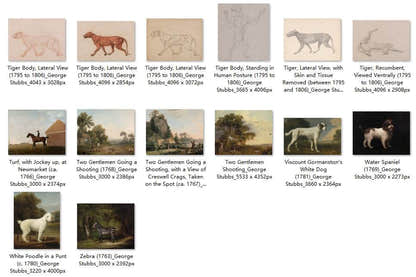 62 Painting Images by George Stubbs English, 1724-1806 - Tibetan Buddhist thangka, close-up detail