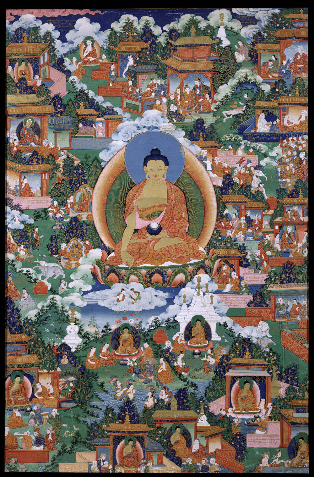 Gandhanra Tibetan Giclee Printed Thangka Art - Shakyamuni Pure Land Thangka