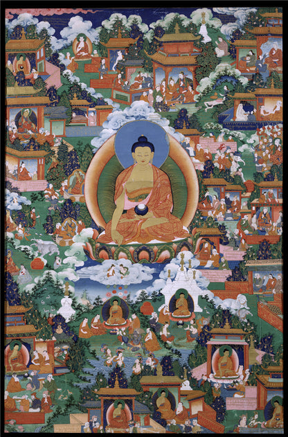 Gandhanra Tibetan Giclee Printed Thangka Art - Shakyamuni Pure Land Thangka