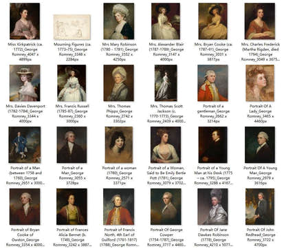 78 Painting Images by George Romney English, 1734-1802 - Tibetan Buddhist thangka, detailed view