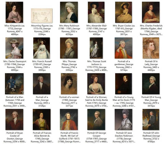 78 Painting Images by George Romney English, 1734-1802 - Tibetan Buddhist thangka, detailed view