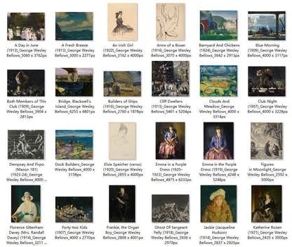 64 Painting Images by George Wesley Bellows American, 1882 – 1925 - Tibetan Buddhist thangka, front view