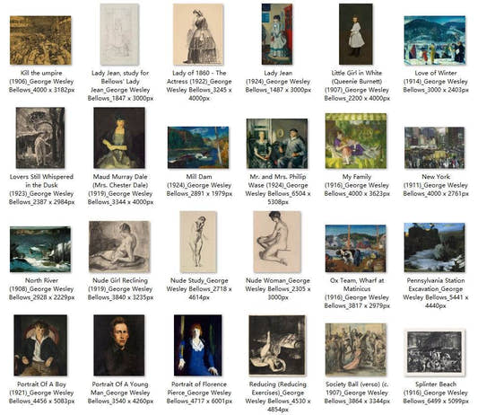 64 Painting Images by George Wesley Bellows American, 1882 – 1925 - Tibetan Buddhist thangka, detailed view