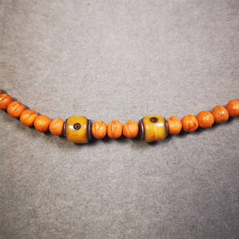 Mala Spacer Bead,Yak Bone Dice Marker Beads for Prayer Bead Necklace