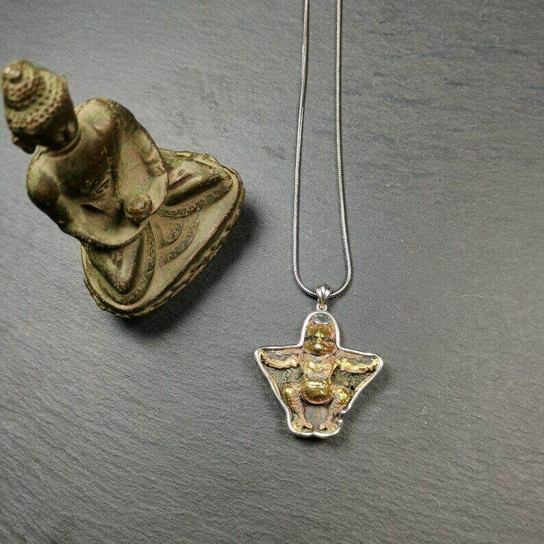 Amulet,Garuda,Golden-winged Bird Pendant,1.6 inches - Tibetan Buddhist amulet, view 6