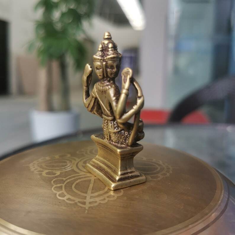 Brahma Statue,Made of Brass - Tibetan Buddhist statue, detailed view