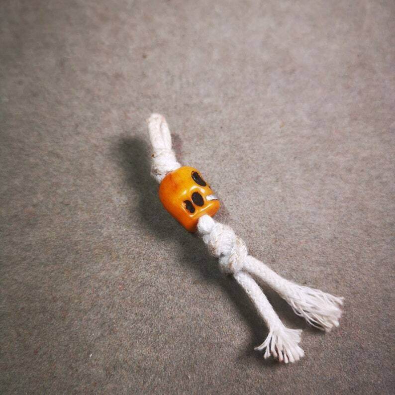 Yak Bone Carved Skull Prayer Bead Pendant,Bead Counter Clip Amulet for Mala - Tibetan Buddhist mala beads, view 6