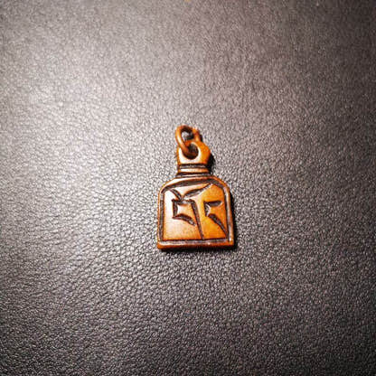Yak Bone Carved Letter Prayer Bead Pendant - Tibetan Buddhist art, view 9