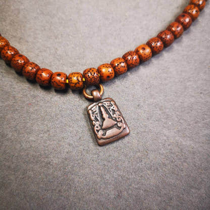 Mala Counter Pendant,Stupa, Pagoda - Tibetan Buddhist mala beads, detailed view