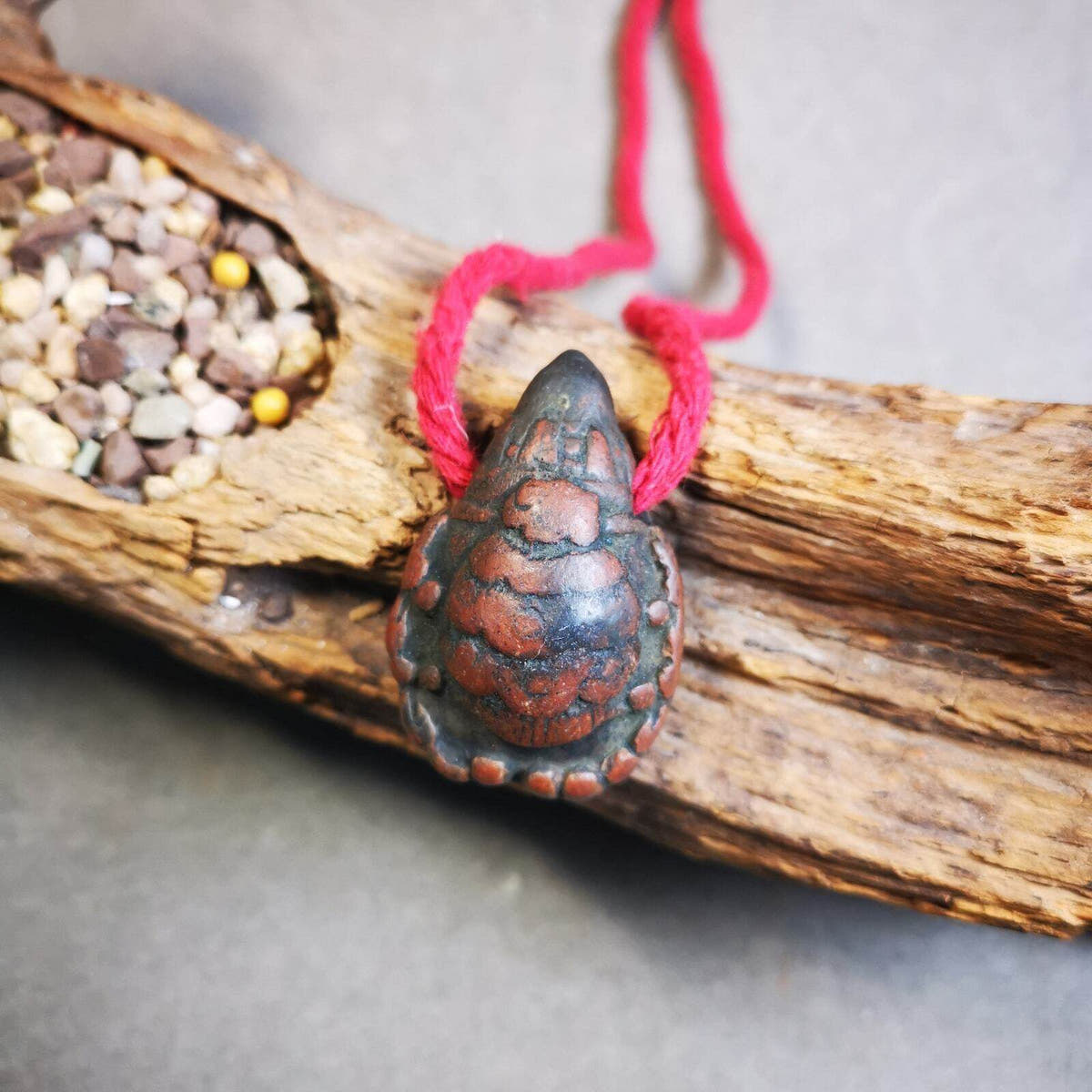 Tsa Tsa Statue Amulet,Scorpion Guru of Padmasambhava - Tibetan Buddhist amulet, front view