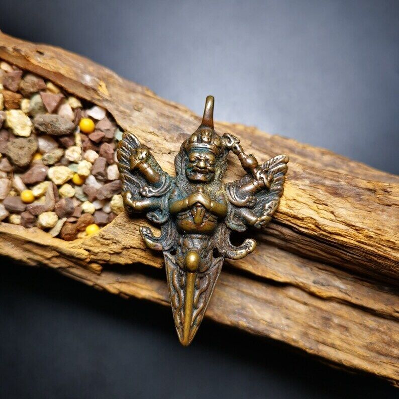 Thokcha Amulet Pendant,Mahakala Phurba, Buddhist Protector Deity