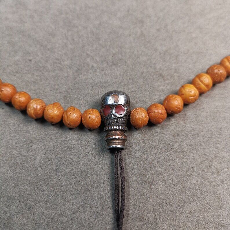 Gandhanra Tibetan Mala Guru Bead, T-drilled 3-Hole Connector Bead for Prayer Bead,0.87"