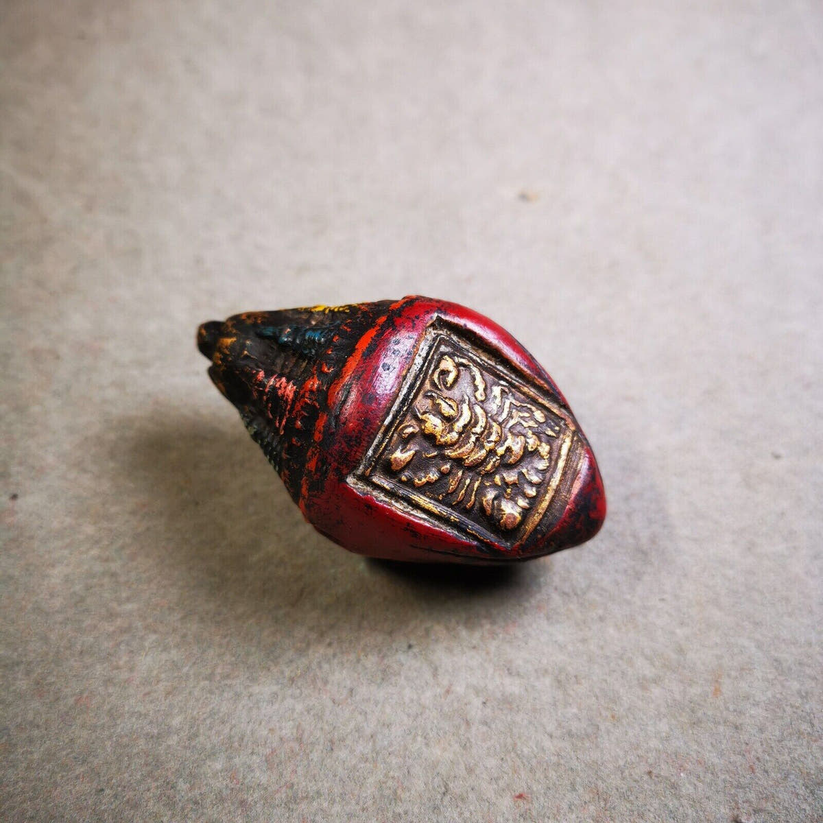 Niang La Tsa Tsa Statue Amulet,Stupa,Pagoda,2.52" - Tibetan Buddhist amulet, view 6