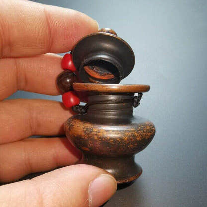 Tibetan Mini Copper Jar with Lid - Tibetan Buddhist art, view 9