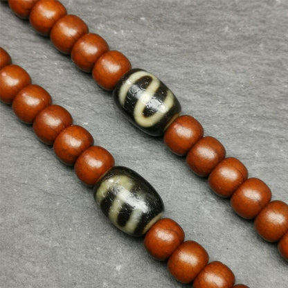 Gandhanra Pair of Tibetan Money Hook Dzi Bead Spacer Marker Beads for Mala Necklace,0.51"