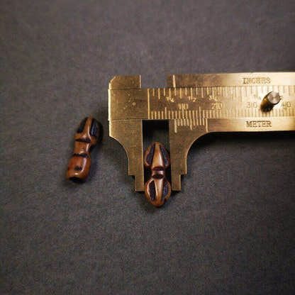 Yak Bone Carved Amulet Vajra and Kila Dorje Phurba Pendant - Tibetan Buddhist amulet, size reference
