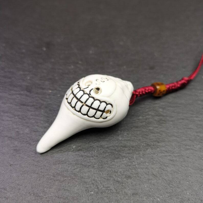 White Conch Shankha 2.2" - Tibetan Buddhist art, view 6
