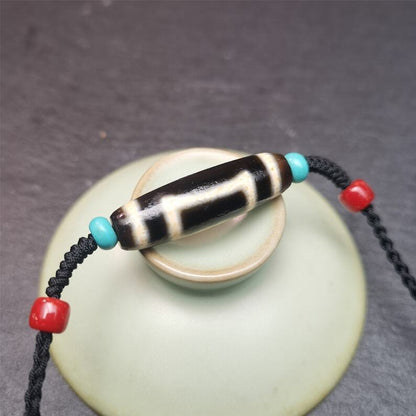 Tibetan Sky & Earth Dzi Bead Necklace,30 Years Old