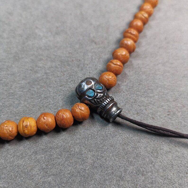 Gandhanra Tibetan Mala Guru Bead, T-drilled 3-Hole Connector Bead for Prayer Bead,0.87"