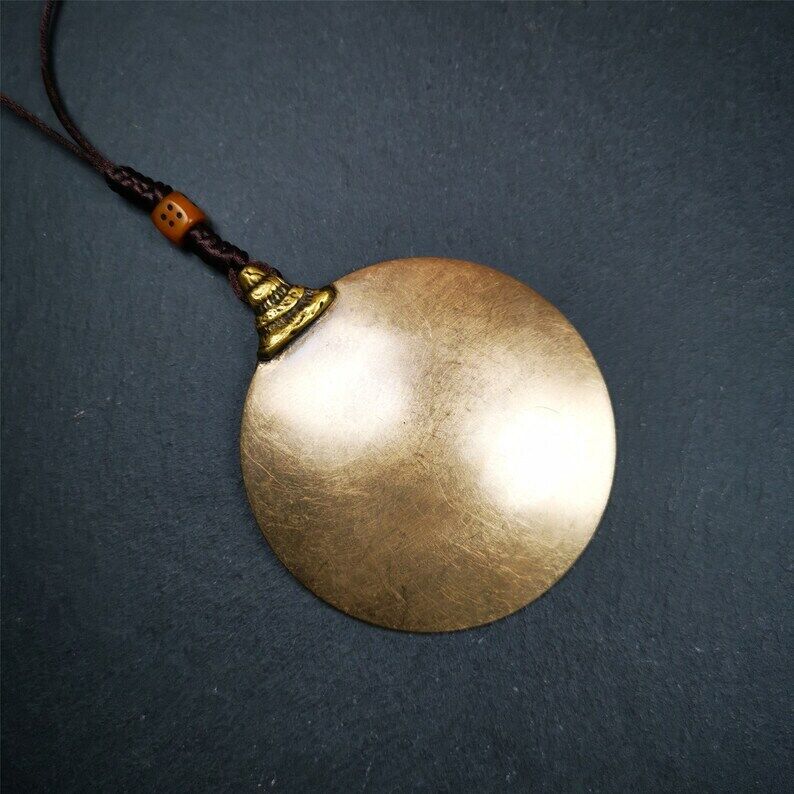 Amulet,Melong Mirror, SIPAHO(srid pa ho),Jiugong Bagua Badge,made of Lima Brass