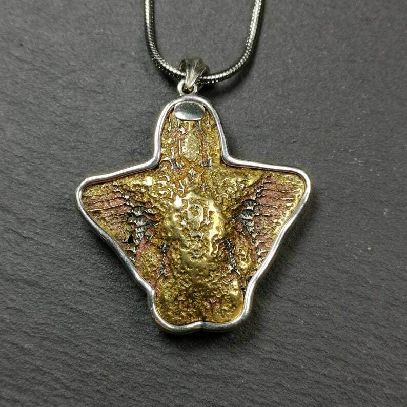 Amulet,Garuda,Golden-winged Bird Pendant,1.6 inches - Tibetan Buddhist amulet, view 8