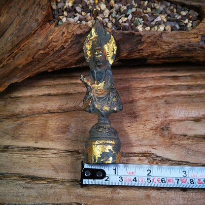 Gandhanra Antique Tibetan Statue,Gilt Avalokitesvara,Padmapani,Kuanyin,80 Years