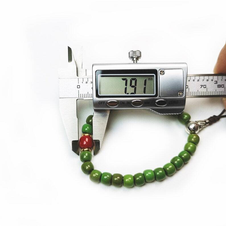 Tibetan Wrist Mala, Turquoise + Agate Beads Bracelet,Wrist Prayer Bead,9" Length - Tibetan Buddhist mala beads, view 9