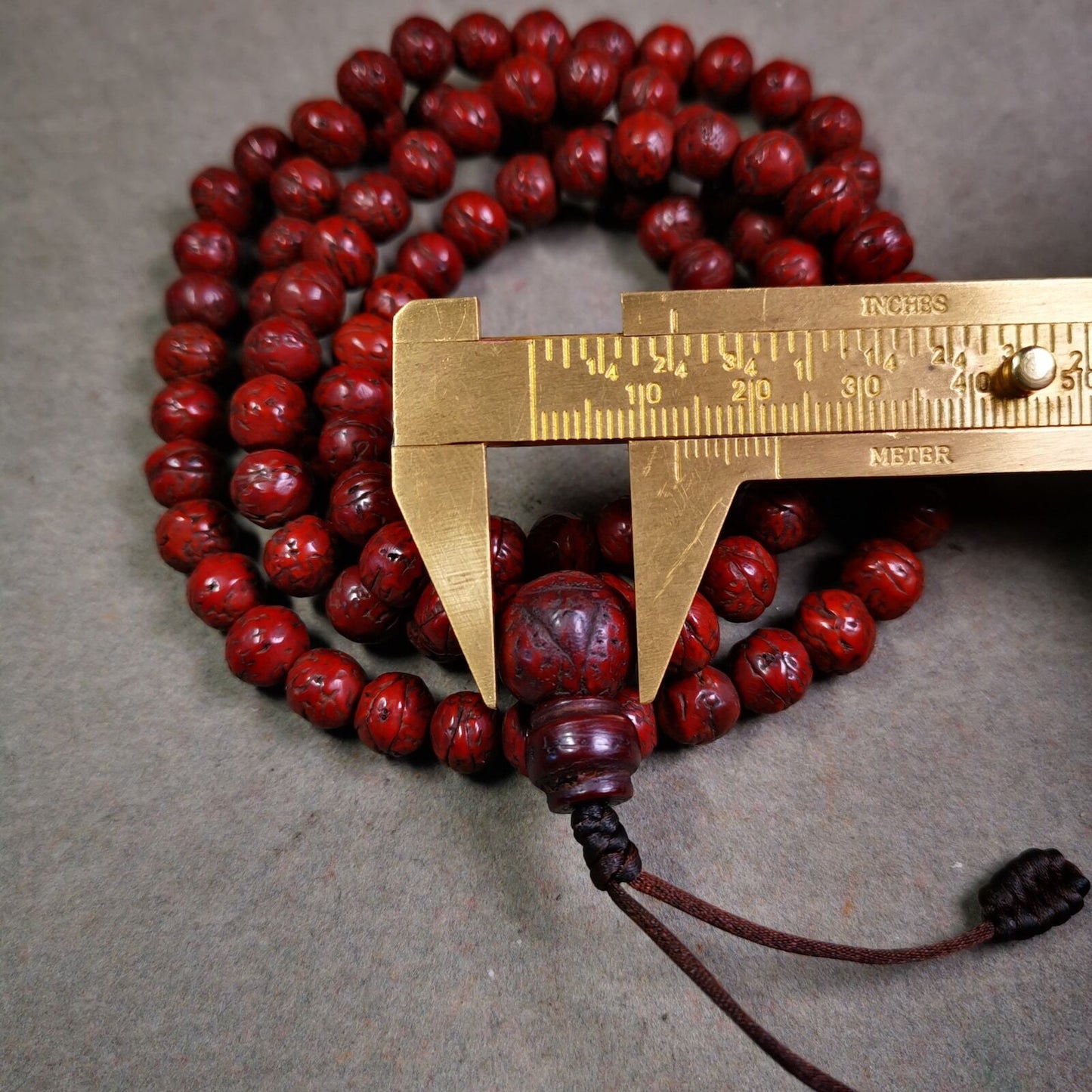 Old 108 Bodhi Beads Mala,8.5mm Prayer Beads Necklace, 84cm Long