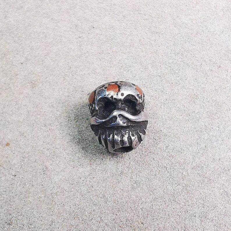 Amulet,Skull Citipati Spacer Pendant Bead for Mala,Necklace,Prayer Bead - Tibetan Buddhist mala beads, view 8