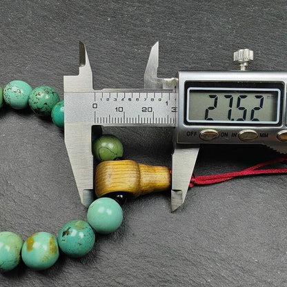 Old Tibetan Turquoise Bracelet Wrist Mala,12.6mm Beads, 3.2" Diameter,42 Gram