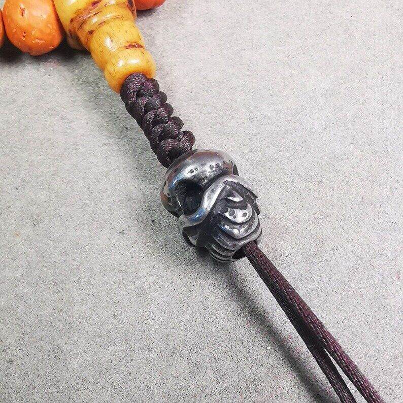 Amulet,Skull Citipati Pendant,Spacer for Mala,Bag Hanging,Prayer Bead - Tibetan Buddhist mala beads, view 8