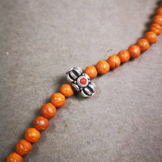 Amulet,Vajra Pendant for Mala,Bag Hanging,0.75" - Tibetan Buddhist mala beads, front view