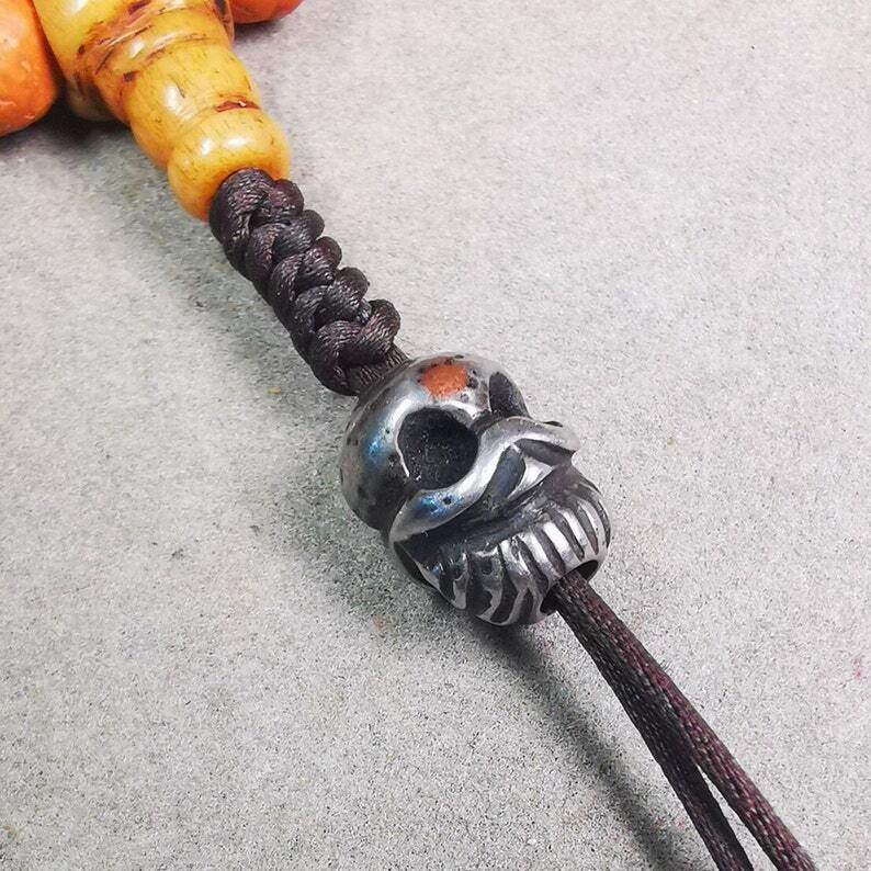 Amulet,Skull Citipati Pendant,Spacer for Mala,Bag Hanging,Prayer Bead - Tibetan Buddhist mala beads, view 6