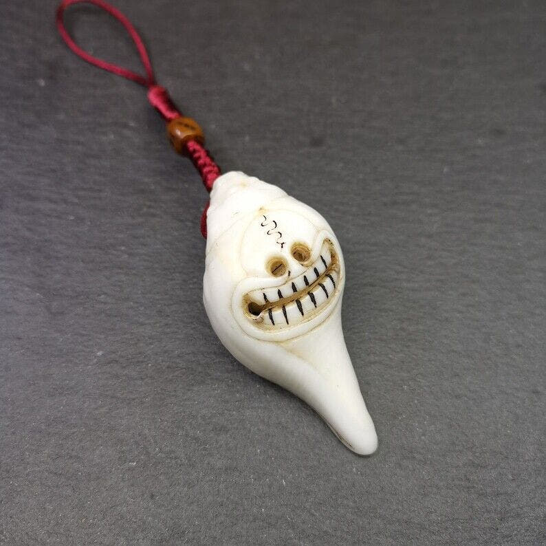 White Conch Shankha 2.36" - Tibetan Buddhist art, view 4