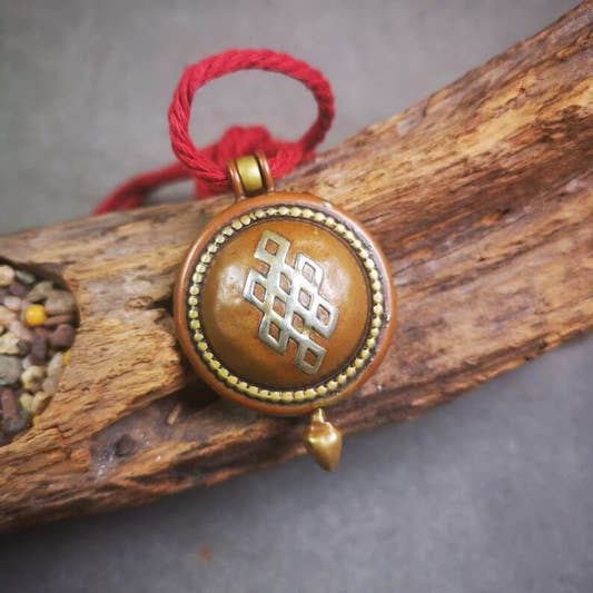 Acient Gau Ghau Shrine, Tibetan Buddhist Altar Amulet Pendant - Tibetan Buddhist amulet, detailed view