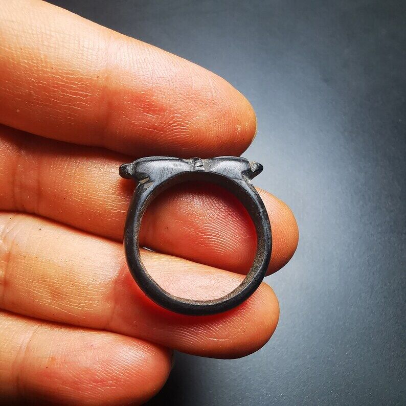 Vajra Ring,Made of Yak Horn,Buddhist Protection Jewelry