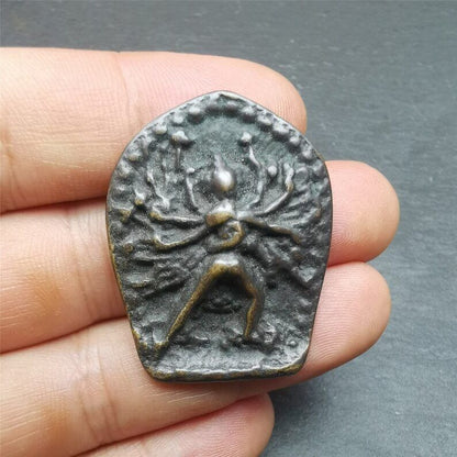 Buddhism Kalacakra-vajra Amulet Badge,60 years old