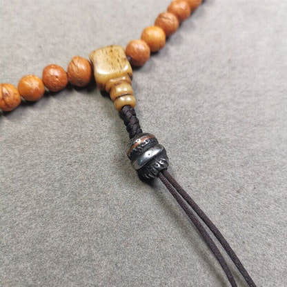 Mala Spacer Bead,Skull Citipati Marker Bead 0.43" - Tibetan Buddhist mala beads, detailed view