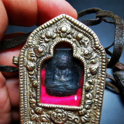 Gau Ghau Shrine of Amitayus, Amitabha,Amulet 2.36" - Tibetan Buddhist amulet, view 7