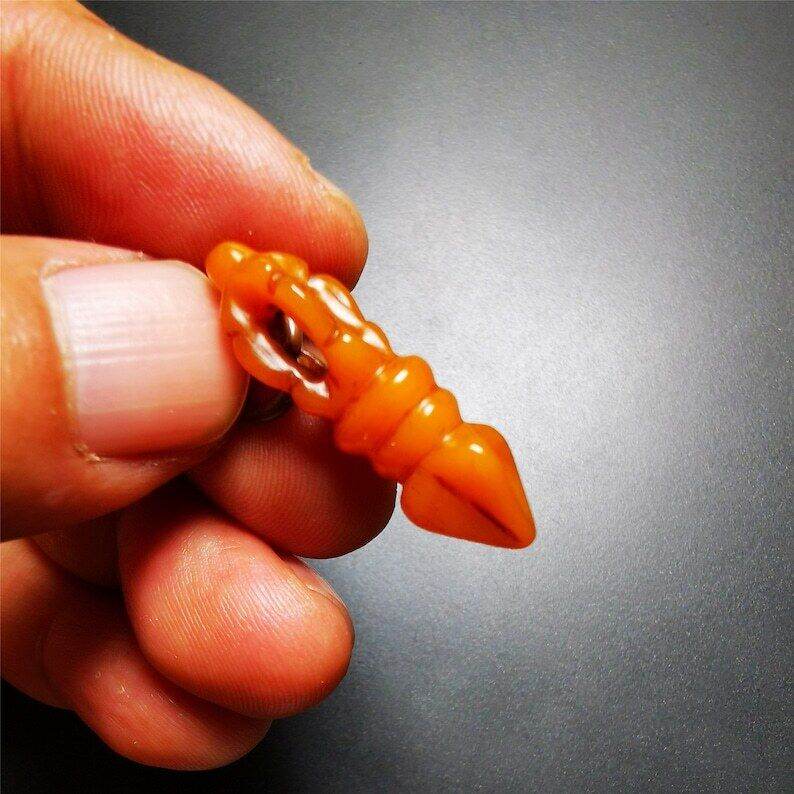 Yak Bone Amulet Vajra Kila Dorje Phurba - Tibetan Buddhist amulet, view 4