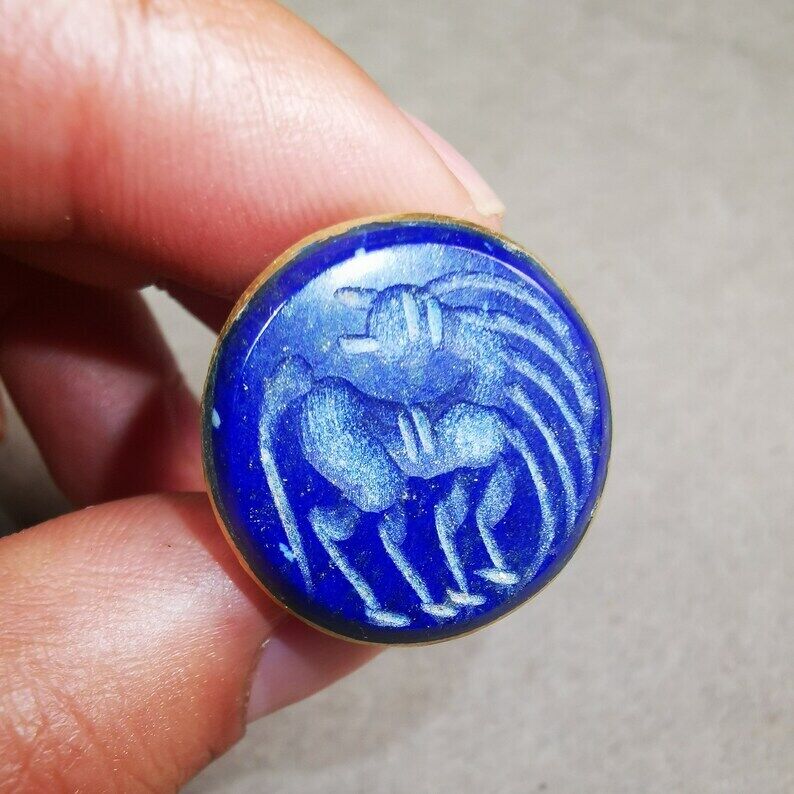 Old West Asian Ring,Made of Lapis Lazuli + Copper,From Pakistan