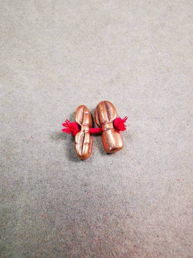 Amulet Pendant,Mini Vajra and Dorje Bell, Mala Accessories - Tibetan Buddhist mala beads, size reference