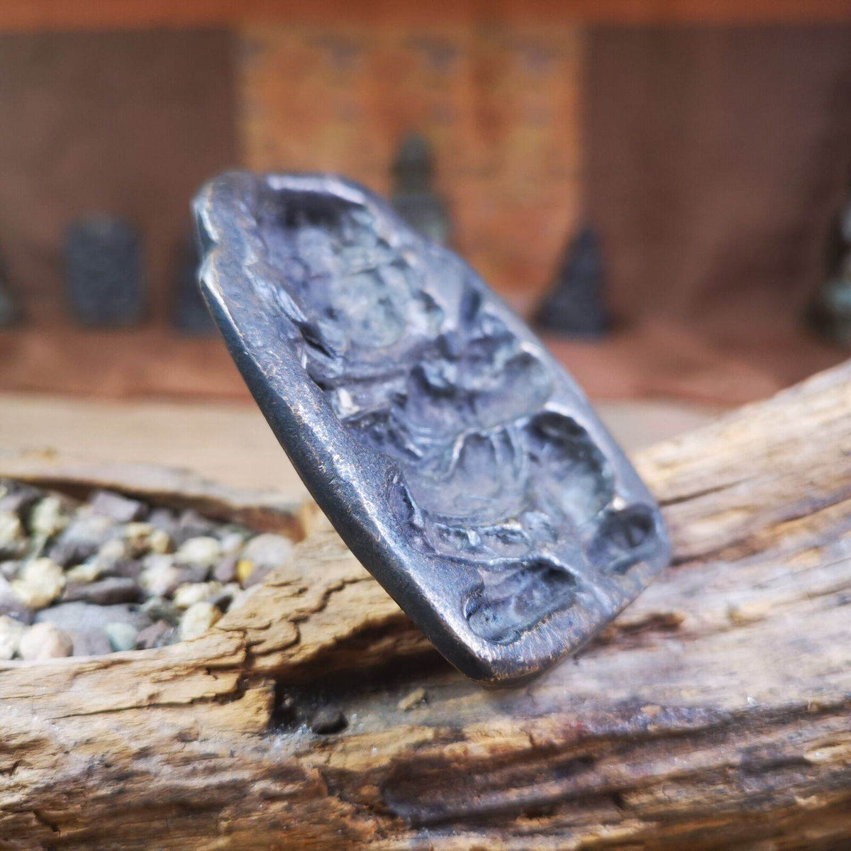 Mahakala Statue Tsa Tsa Mold - Tibetan tsa tsa mold, detailed view