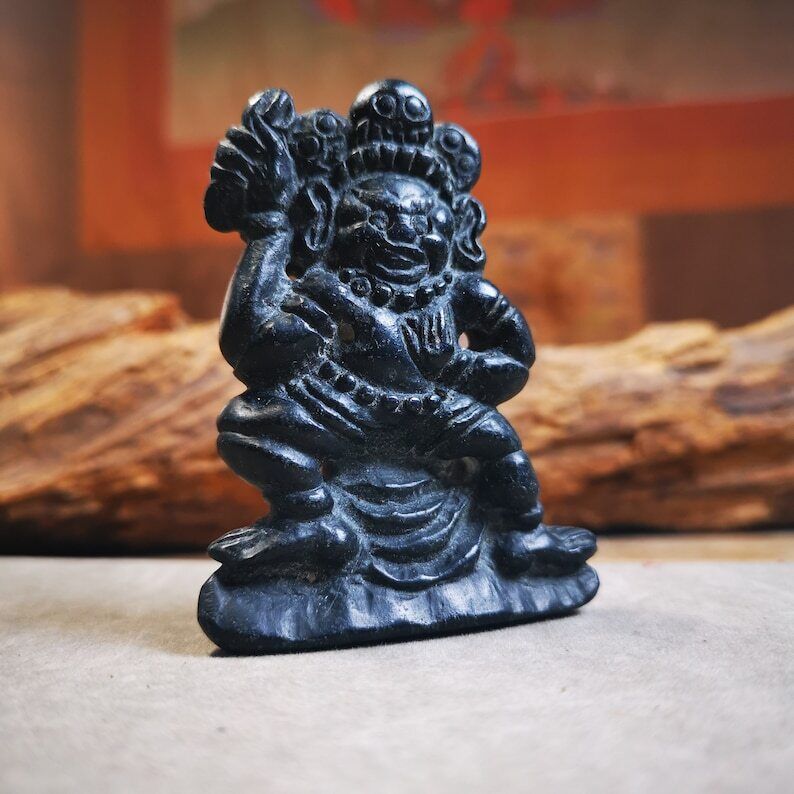 Gandhanra Tibetan Buddhism Statue,Vajrapani Statue,Made of  Obsidian