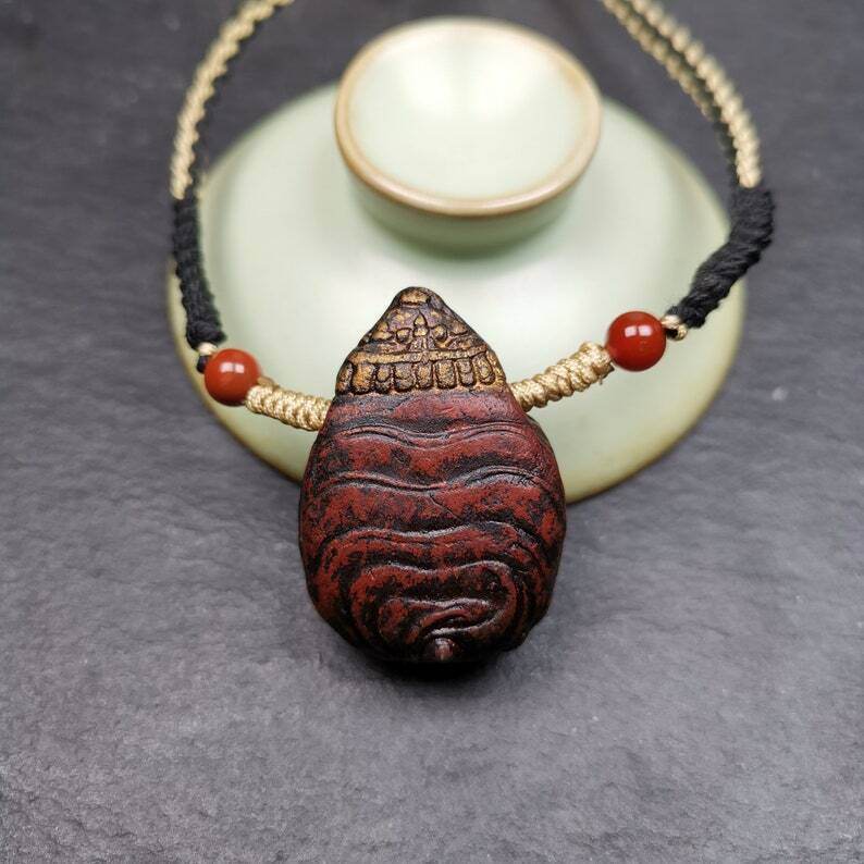Old Tibetan Tsa Tsa Amulet, Scorpion Guru of Padmasambhava,Scorpion Terma Amulet - Tibetan tsa tsa mold, view 4