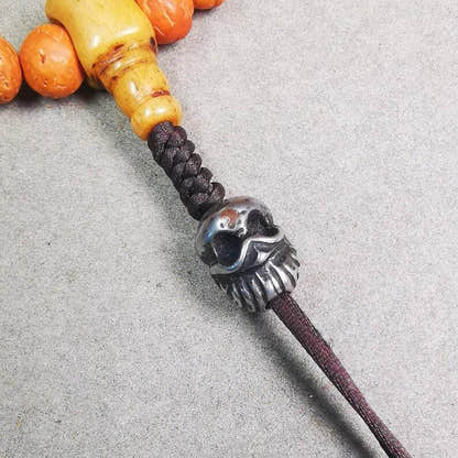 Amulet,Skull Citipati Pendant,Spacer for Mala,Bag Hanging,Prayer Bead - Tibetan Buddhist mala beads, view 7