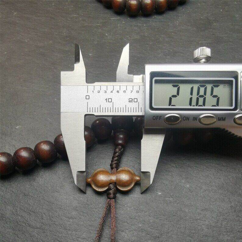 Prayer Beads,9.6mm Bodhi Root Bead Mala - Tibetan Buddhist mala beads, size reference